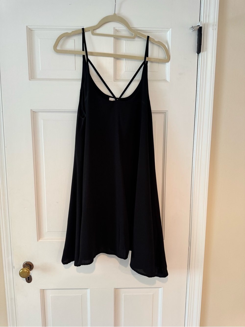 Black Swing Slip Dress with Double Straps